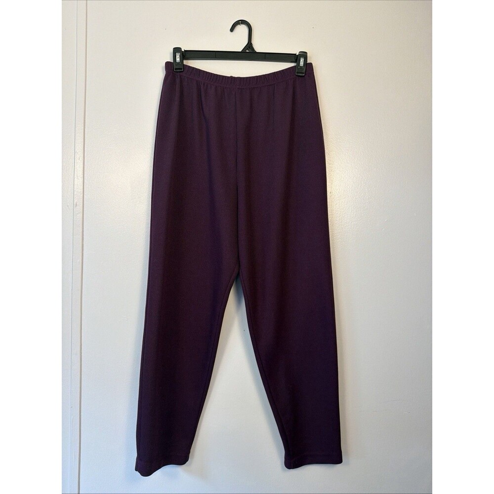 VTG Links Purple Knit Pants 1X Elastic Waist Casual Retro Relaxed Loungeware